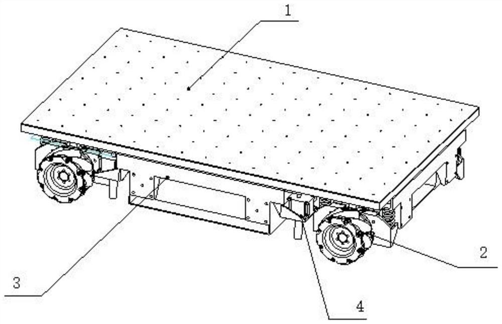 AGV transfer trolley and multi-trolley flexible linkage system