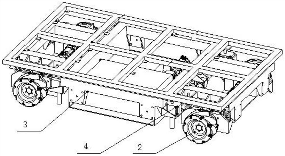 AGV transfer trolley and multi-trolley flexible linkage system