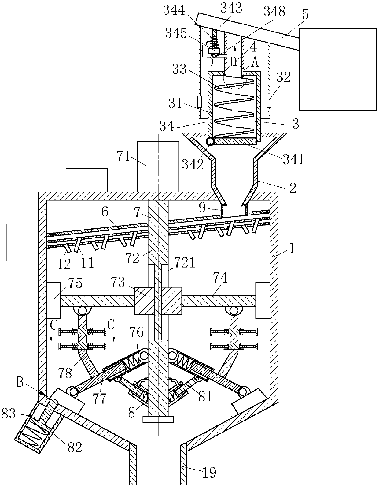 Concrete production device with automatic material control function