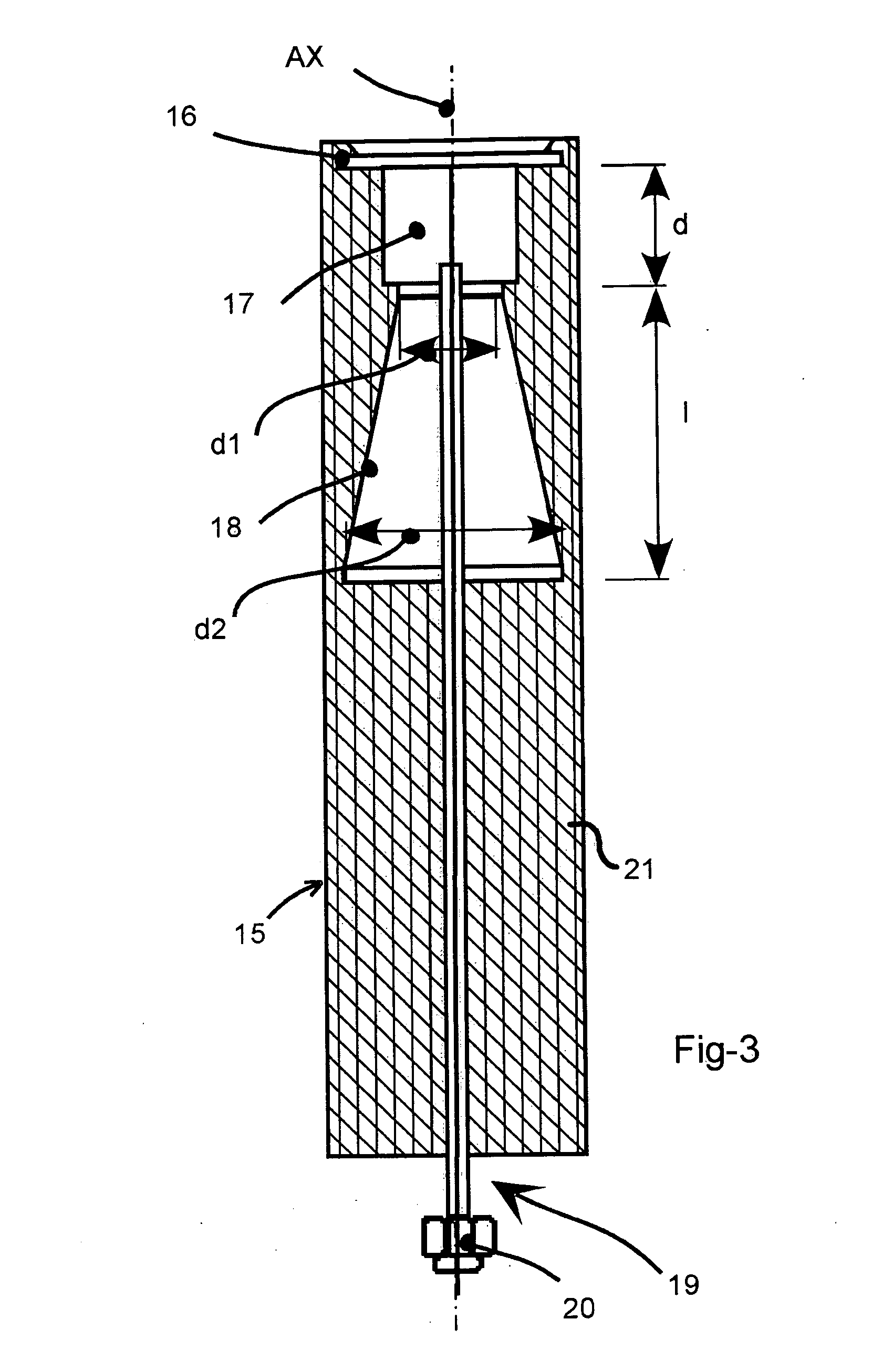 Antenna for detection of partial discharges in a chamber of an electrical instrument