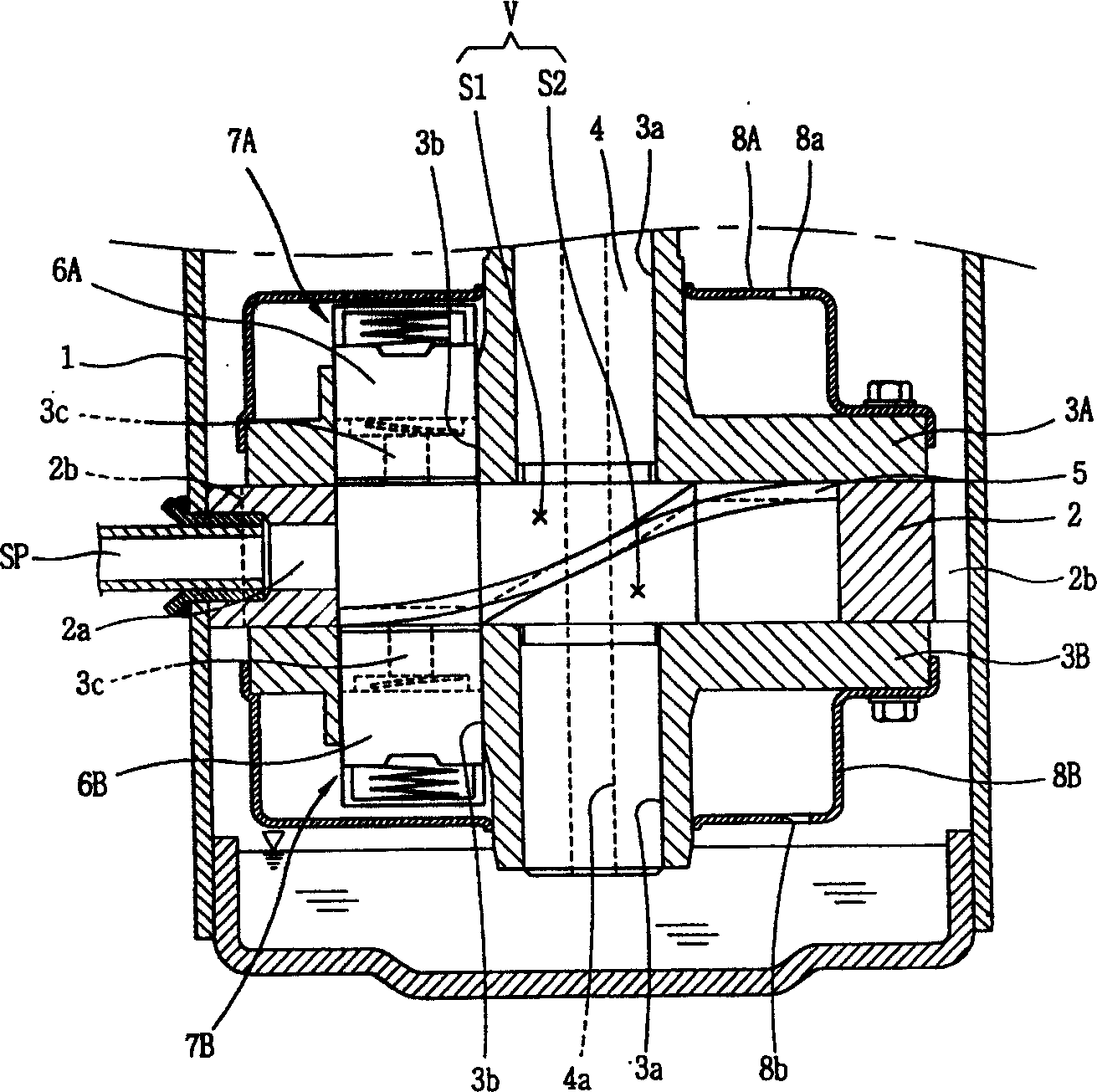 Exhaust gas quide structure of closed compressor