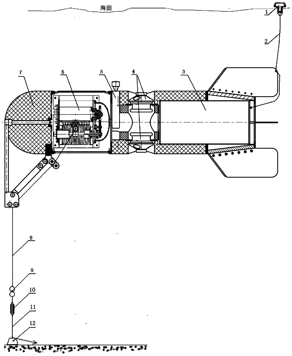 Single-point mooring subsurface buoy observation device