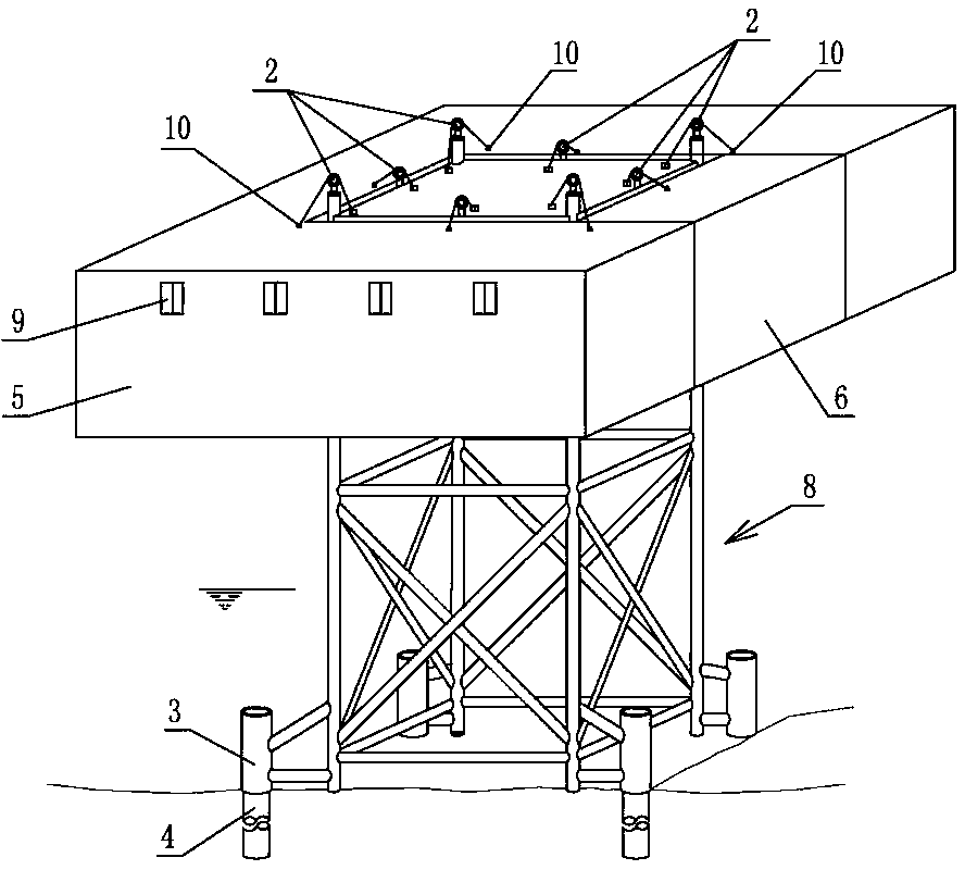 Self-installation type offshore booster station structure and installation method thereof
