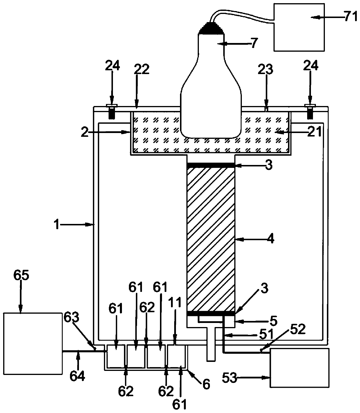 Device suitable for acoustic triaxial test, and implementation method thereof