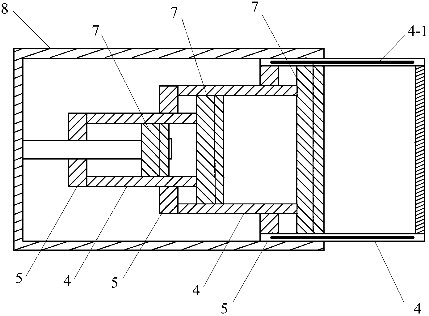 Working method of buffer suitable for attracting sliding block in impact process