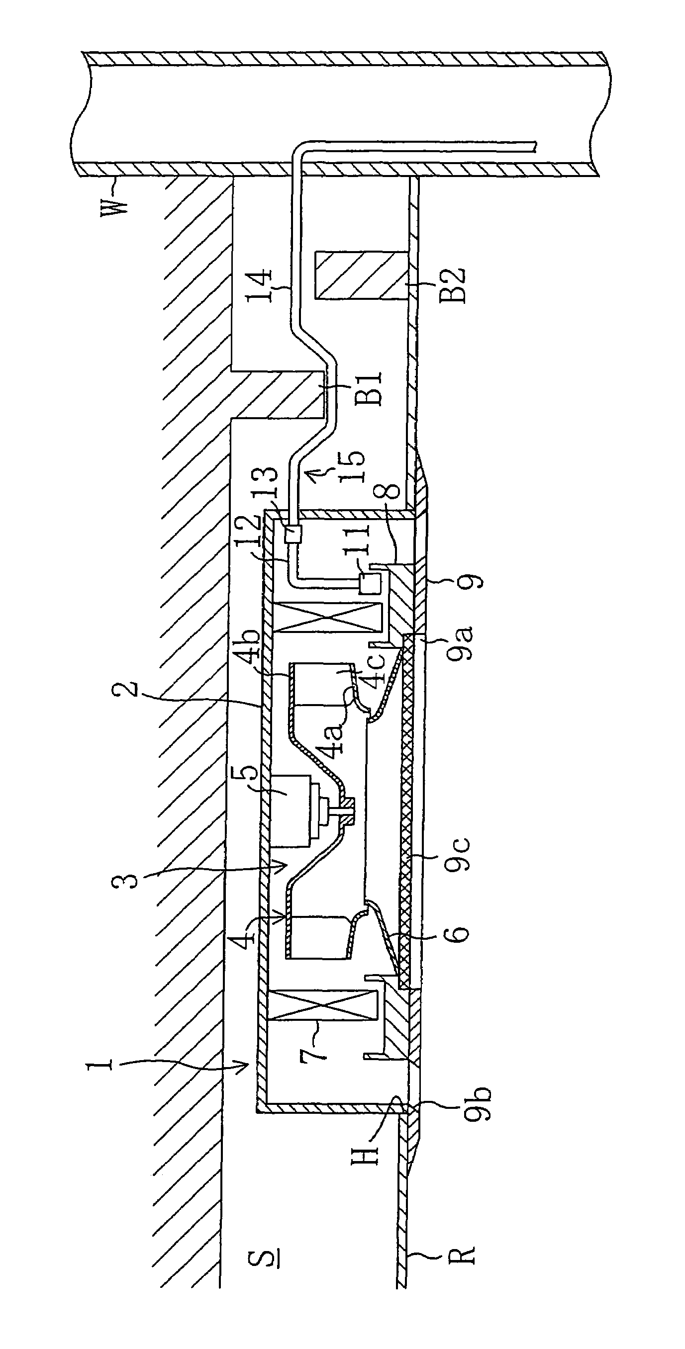 Drain water discharge structure for air conditioning apparatus