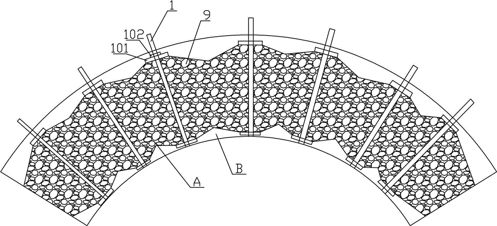 Underground cavern system anchor rod arching effect experimental device and method