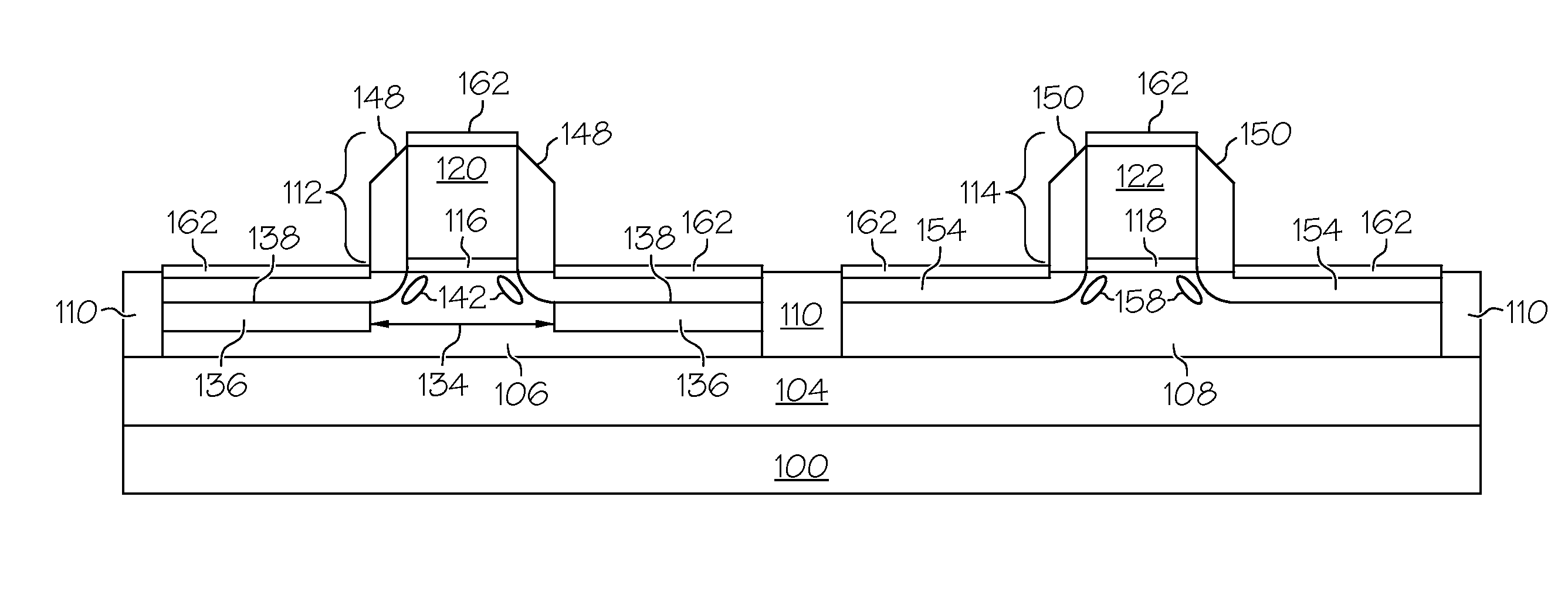 Method for fabricating a semiconductor device with self-aligned stressor and extension regions