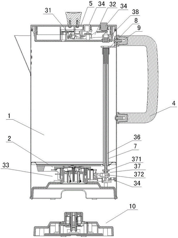 Electric kettle with modified temperature control device