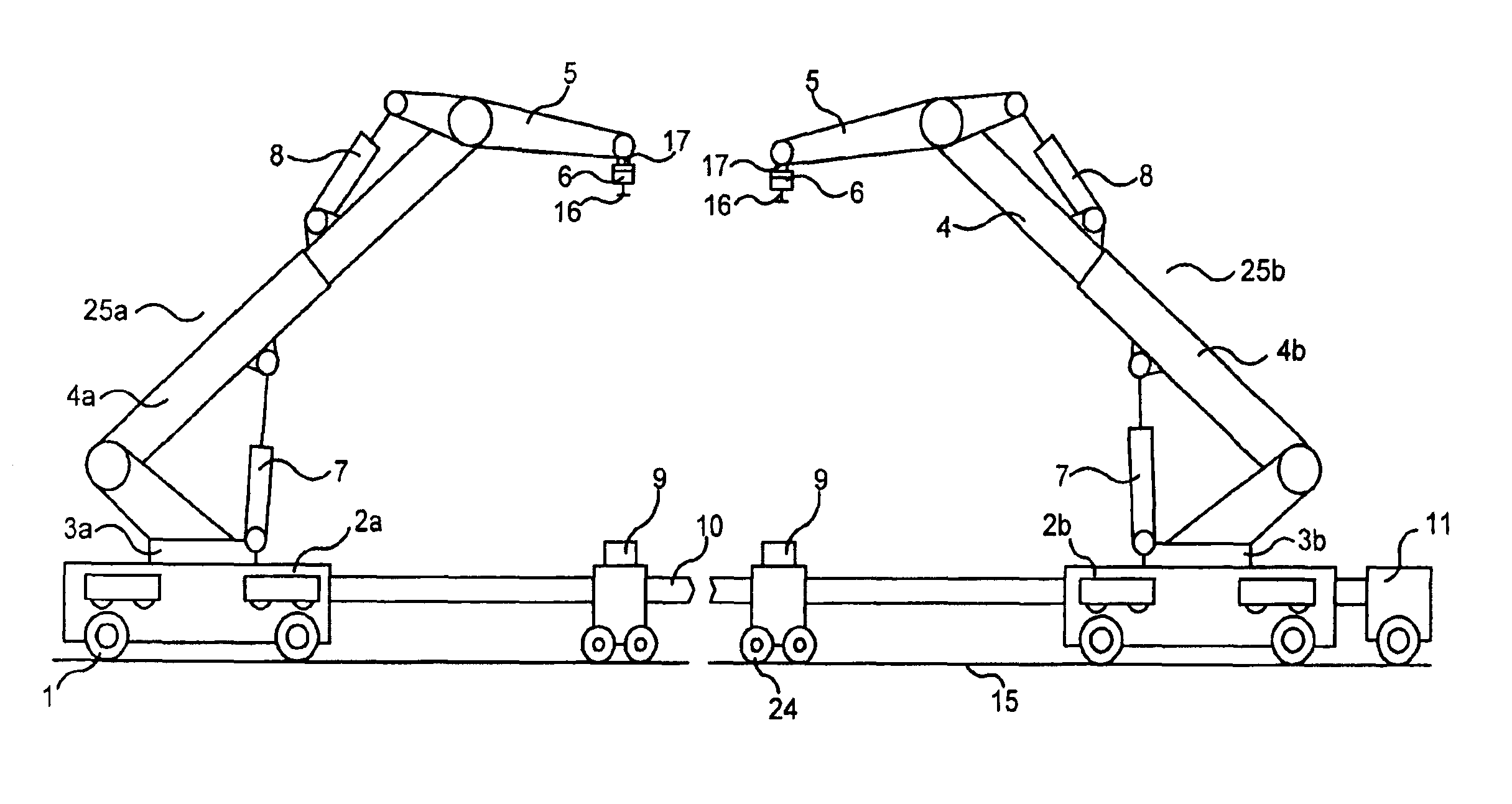 Railway container transhipment device