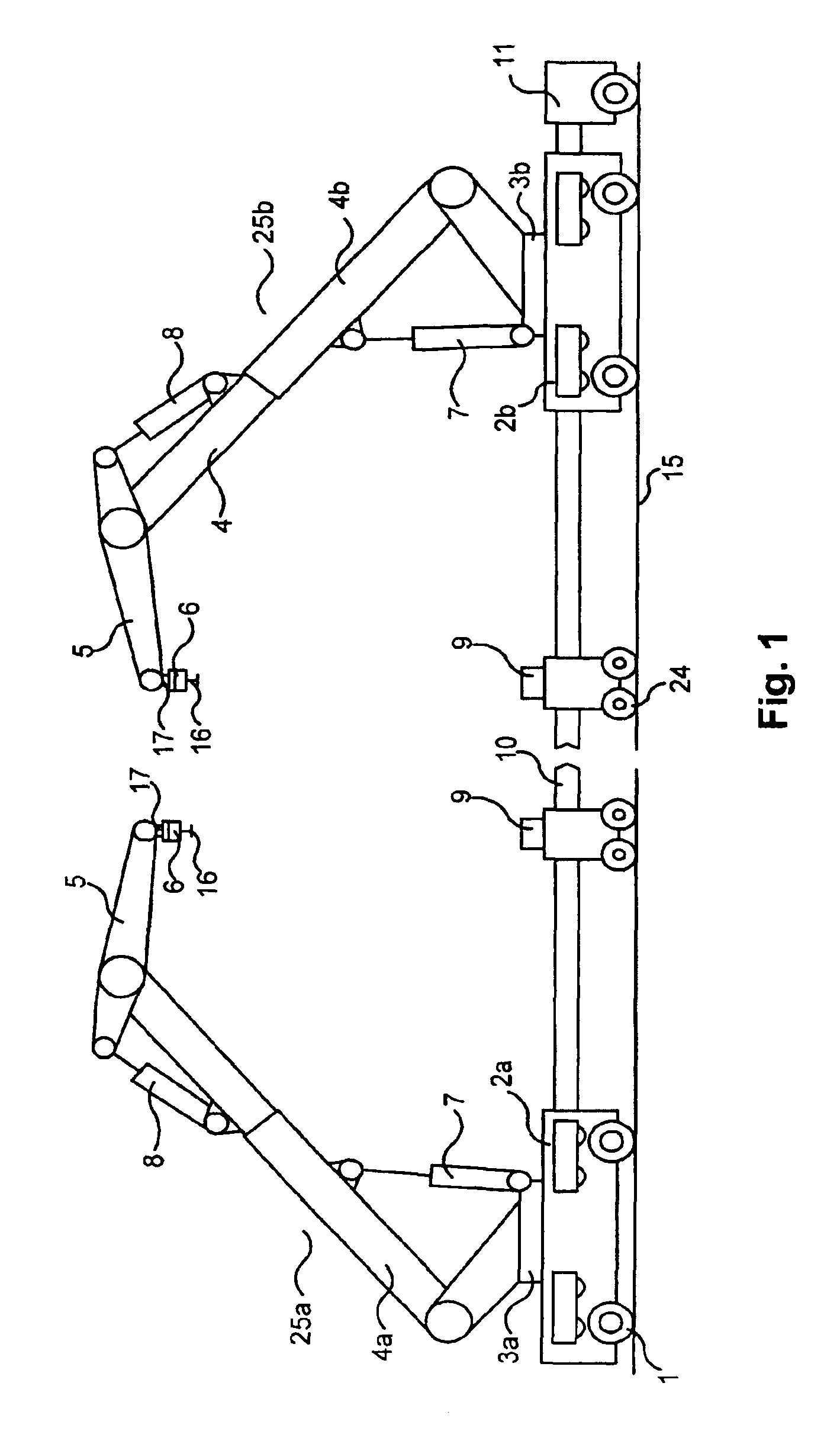 Railway container transhipment device