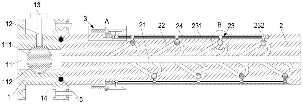 A suppression device that can slow down the water hammer effect in the pipeline when opening and closing the valve