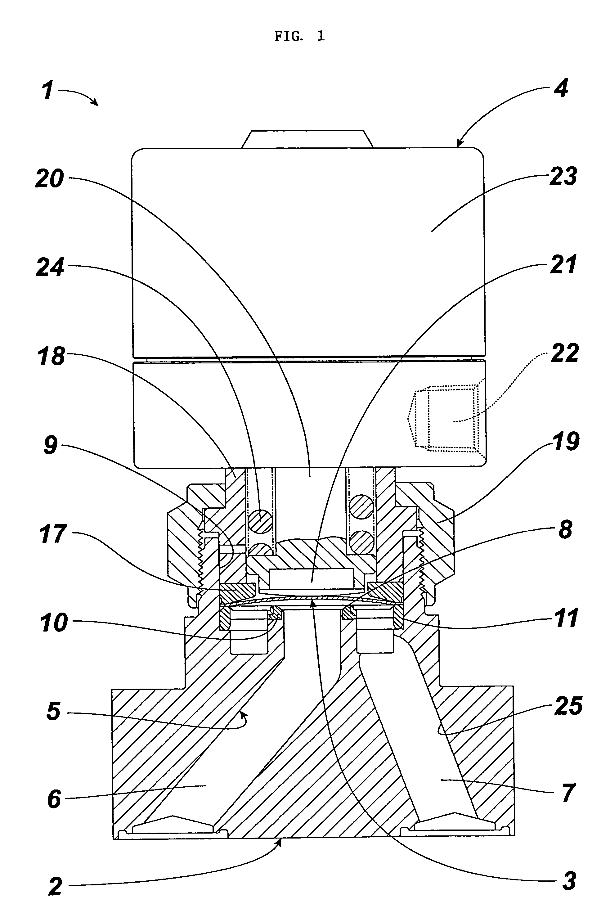 Diaphragm valve for the vacuum exhaustion system