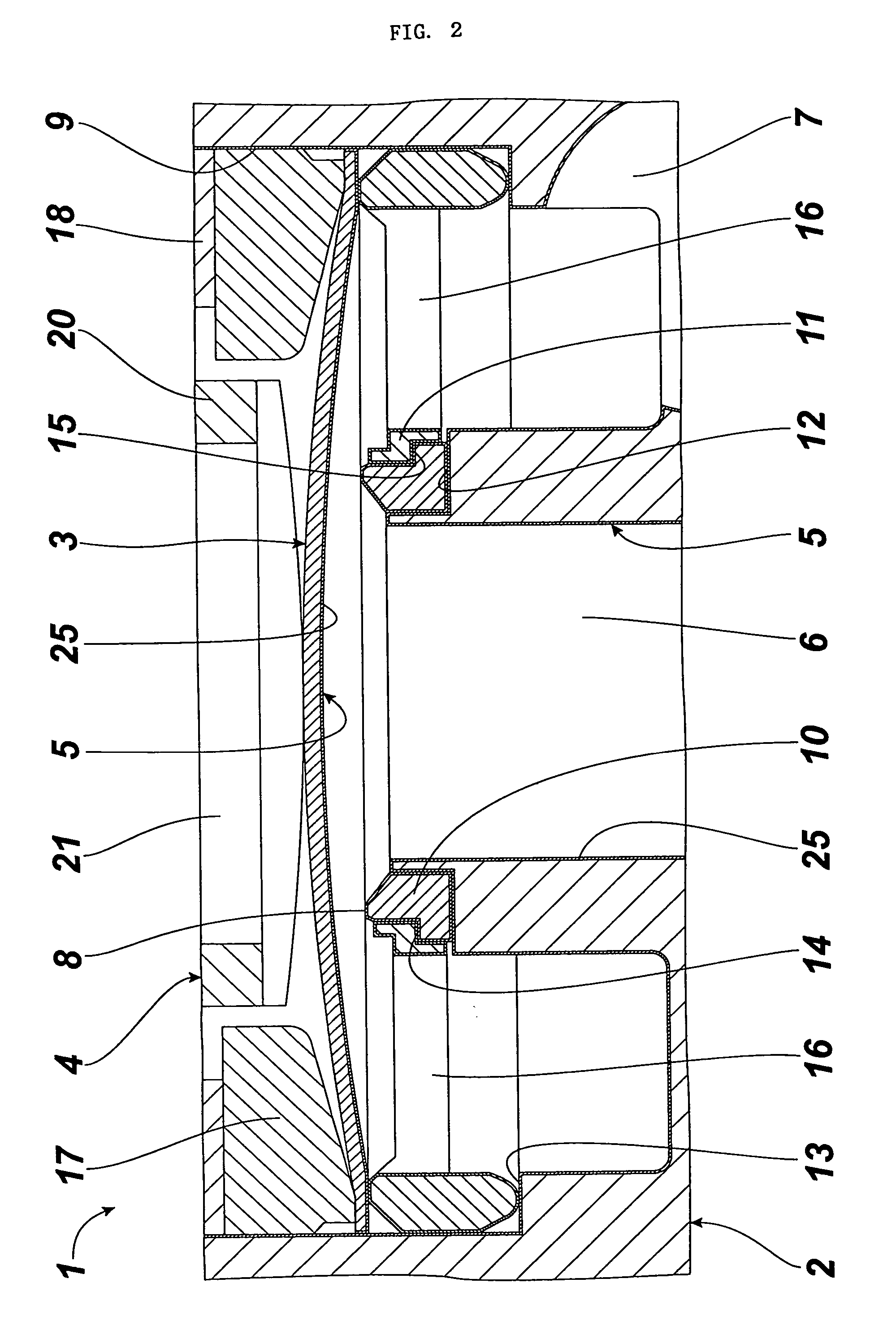 Diaphragm valve for the vacuum exhaustion system