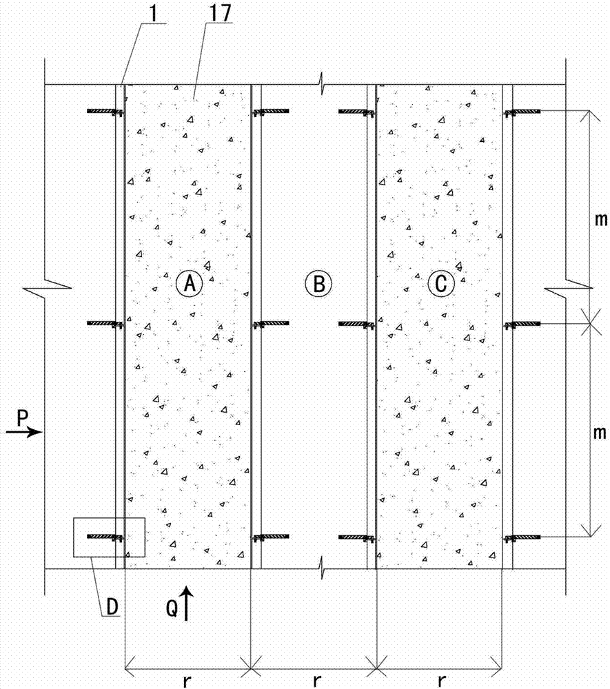 Adjustable large-area floor steel channel formwork system and construction method thereof