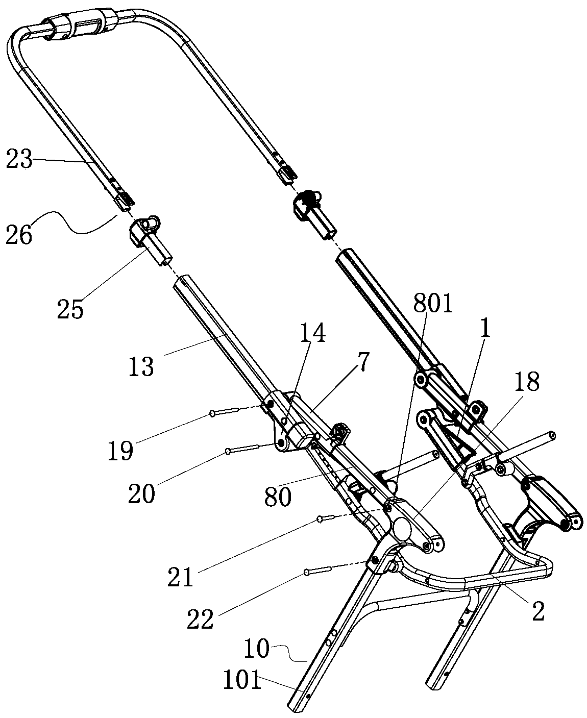 Baby carriage unlocking linkage mechanism