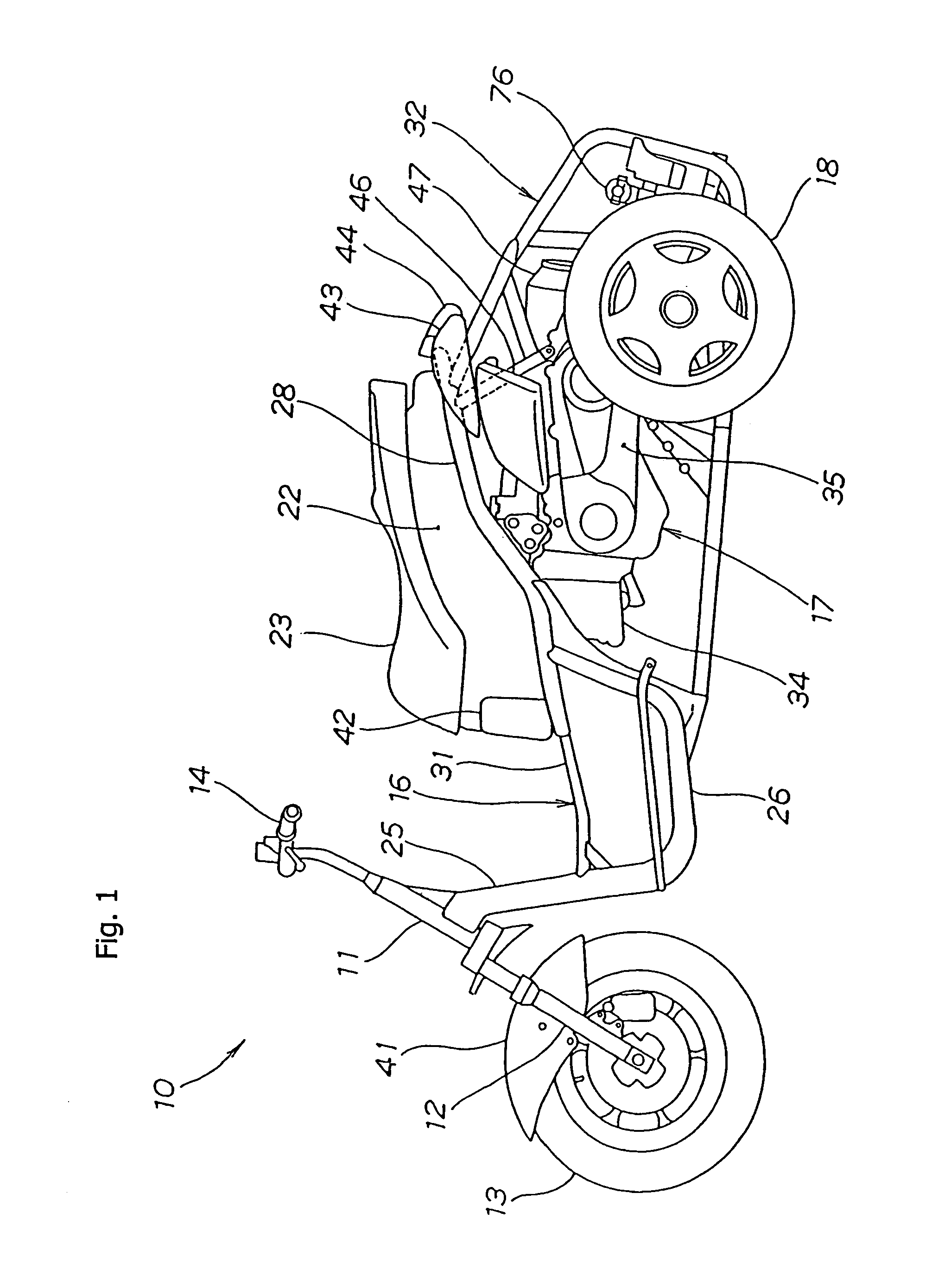 Reinforcing support structure for a three-wheeled motor vehicle, and three-wheeled motor vehicle incorporating same