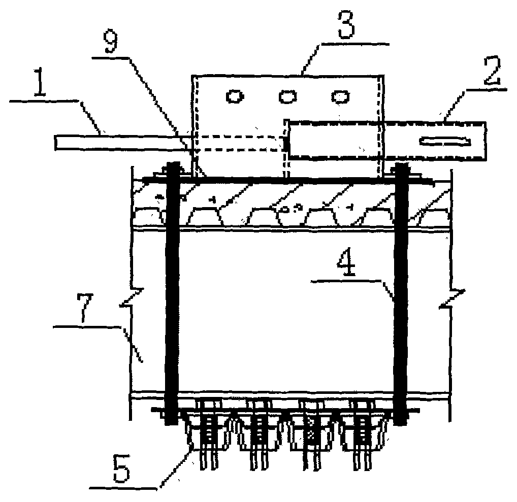 Mechanism for attaching building integral elevating scaffold to steel beam