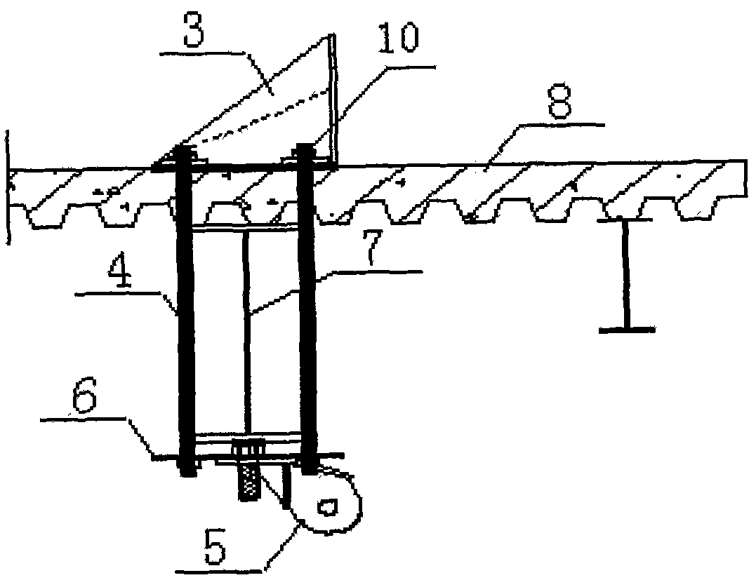 Mechanism for attaching building integral elevating scaffold to steel beam
