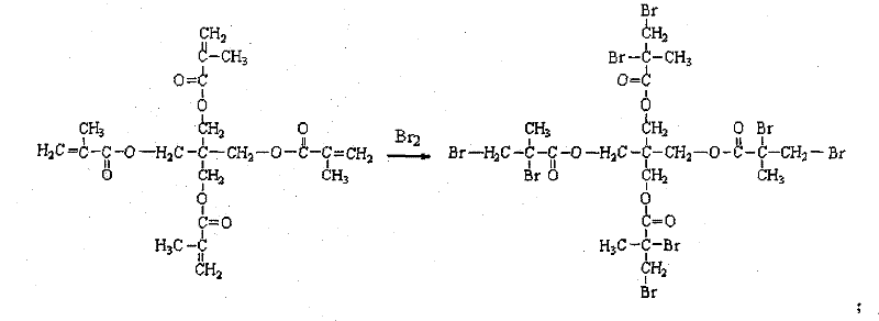 Pentaerythrite tetra(2-methyl-1,2-dibromoacrylate) and preparation method thereof