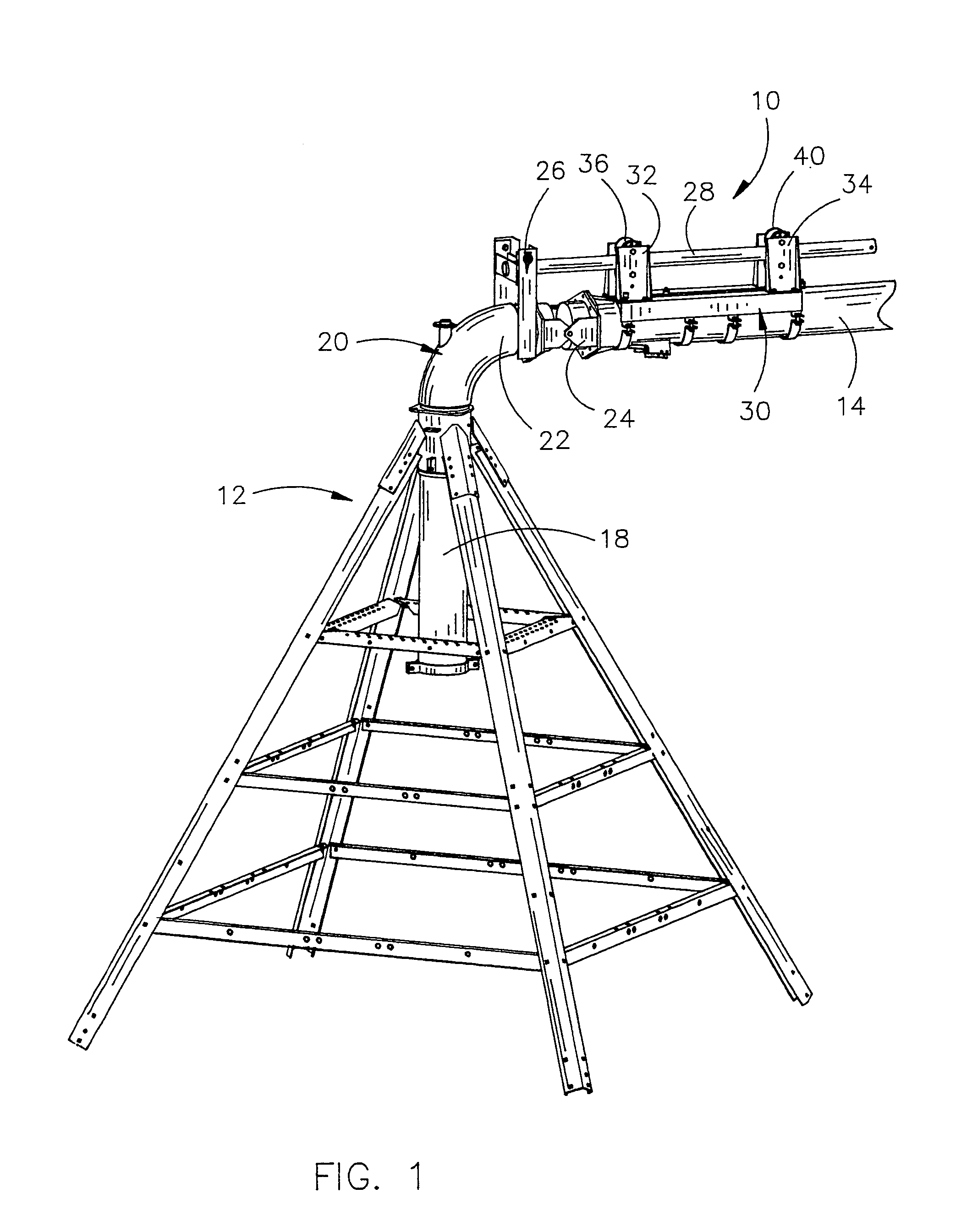 Method and means for reducing stress in a pivot irrigation pipeline