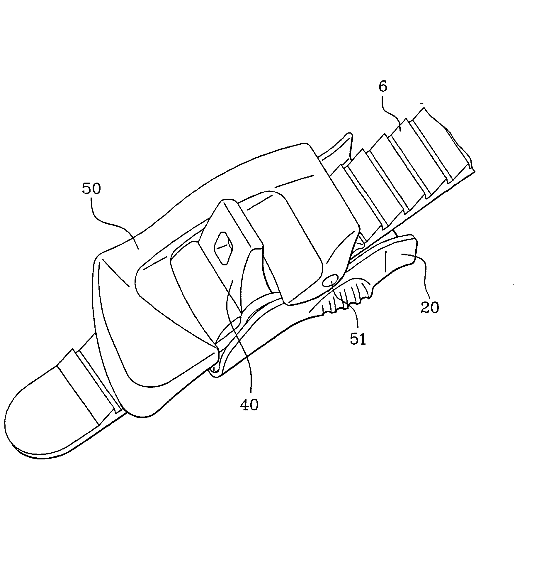 Device for clamping together two parts of a sports article