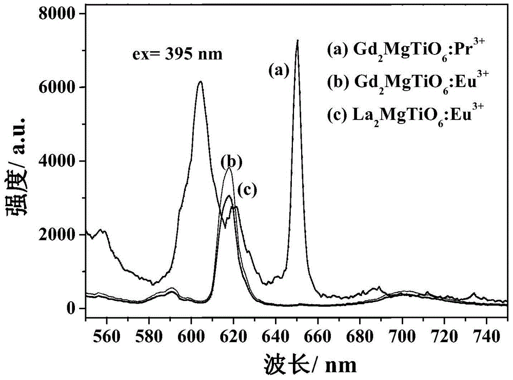 Near ultraviolet excitation double perovskite fluorescent powder for white light LED and preparation method thereof
