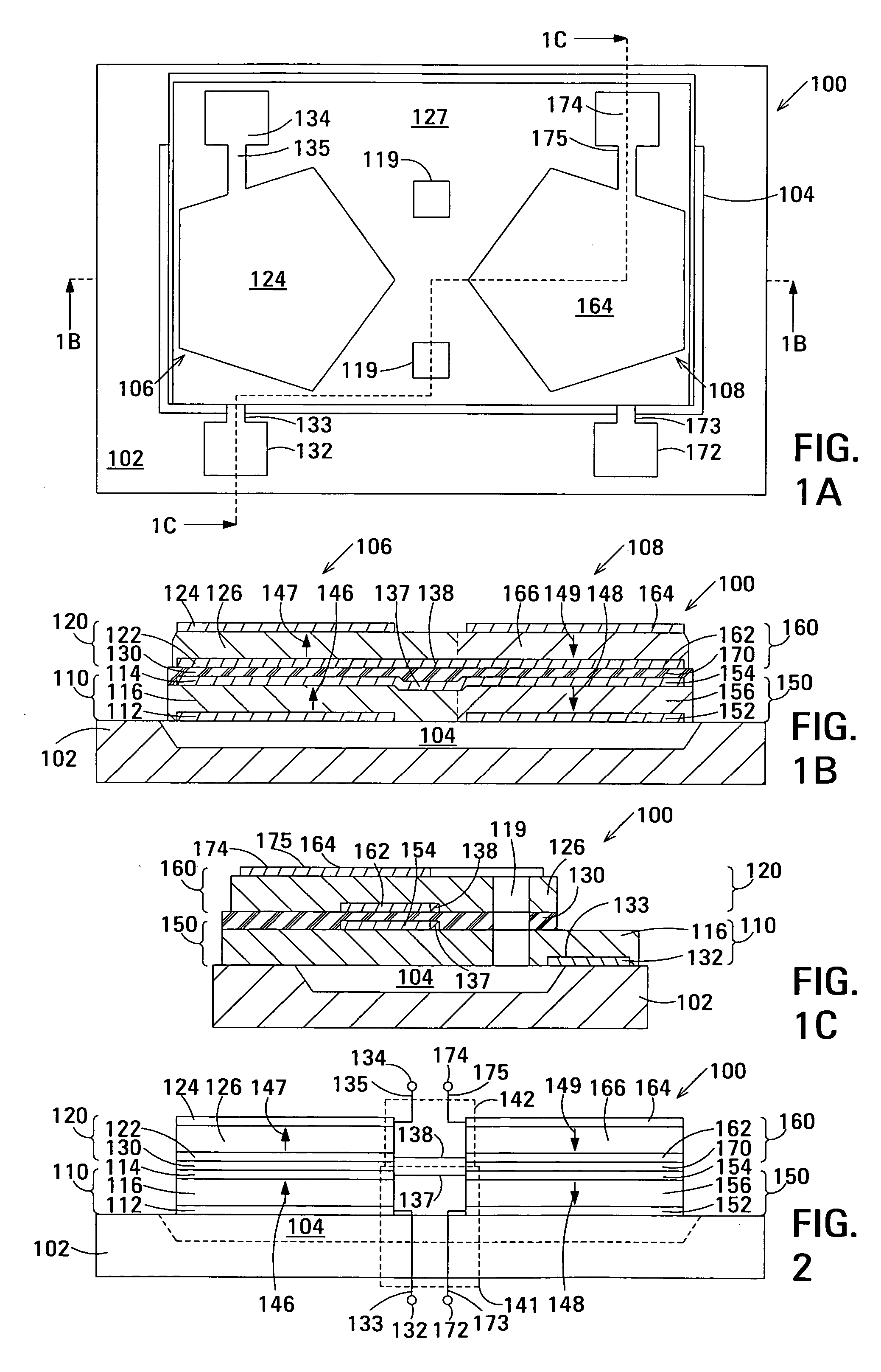 Film acoustically-coupled transformers with two reverse c-axis piezoelectric elements