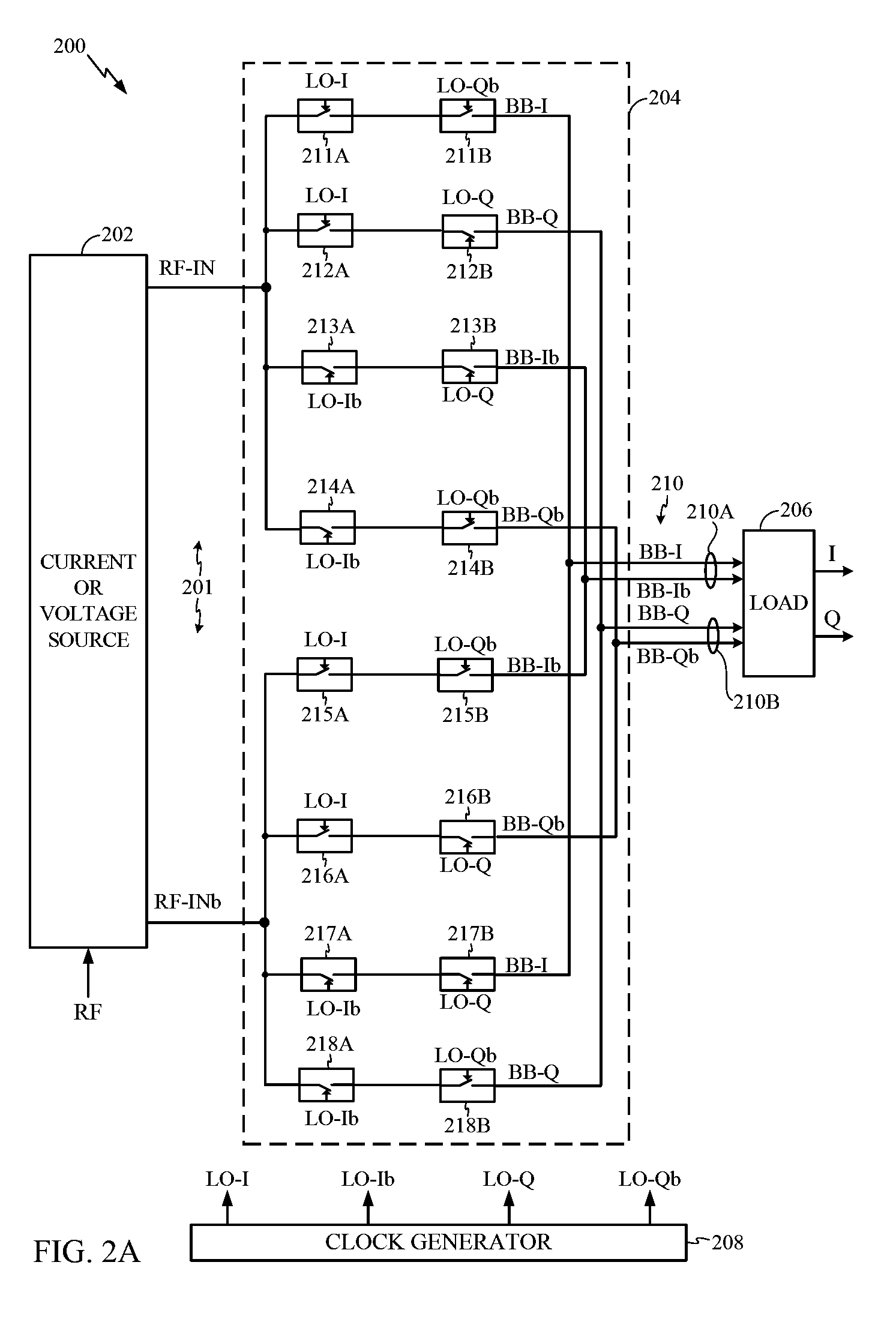 Quadrature radio frequency mixer with low noise and low conversion loss