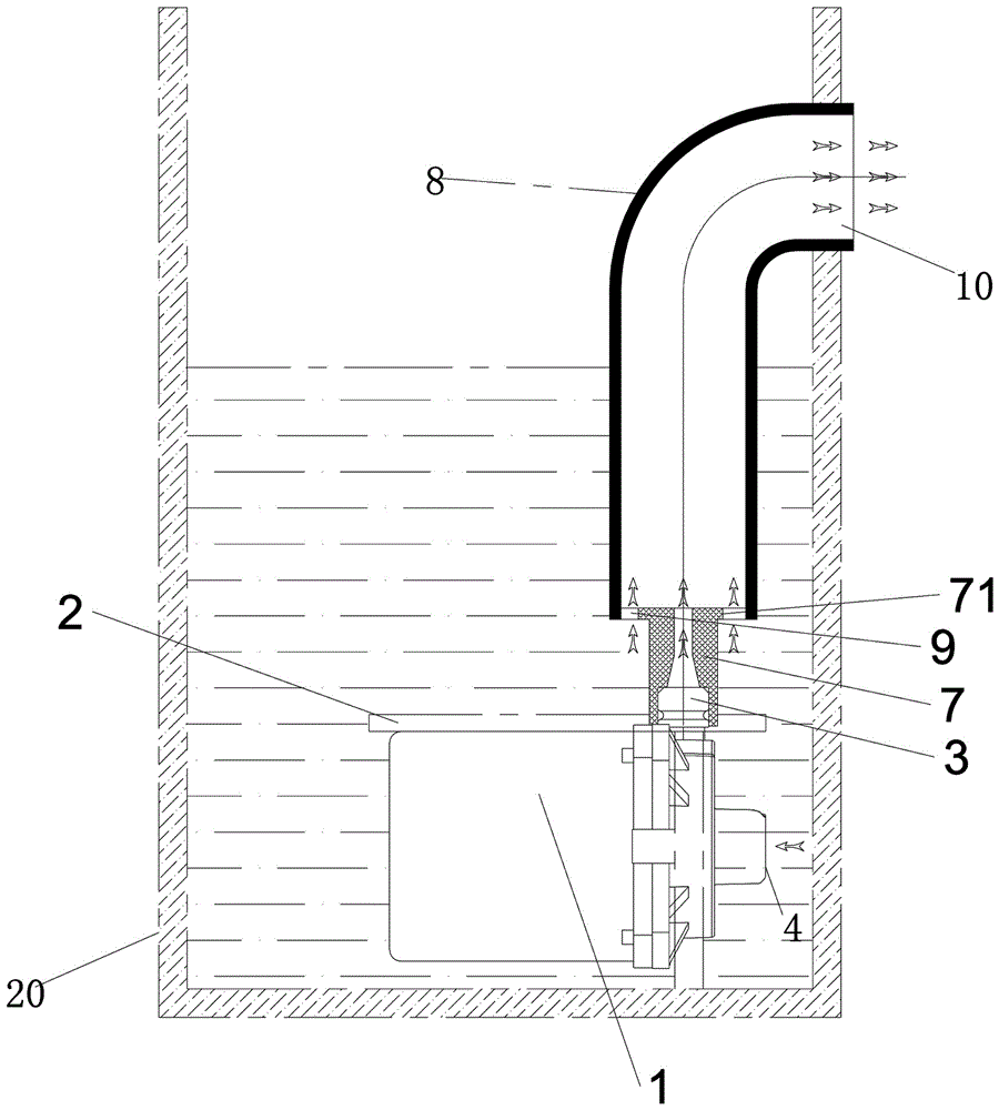 Device for increasing drainage volume of immersible pump
