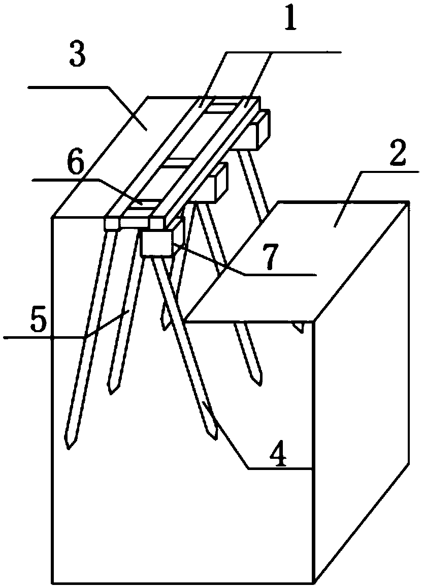 Active inclined dual pile row foundation pit supporting method
