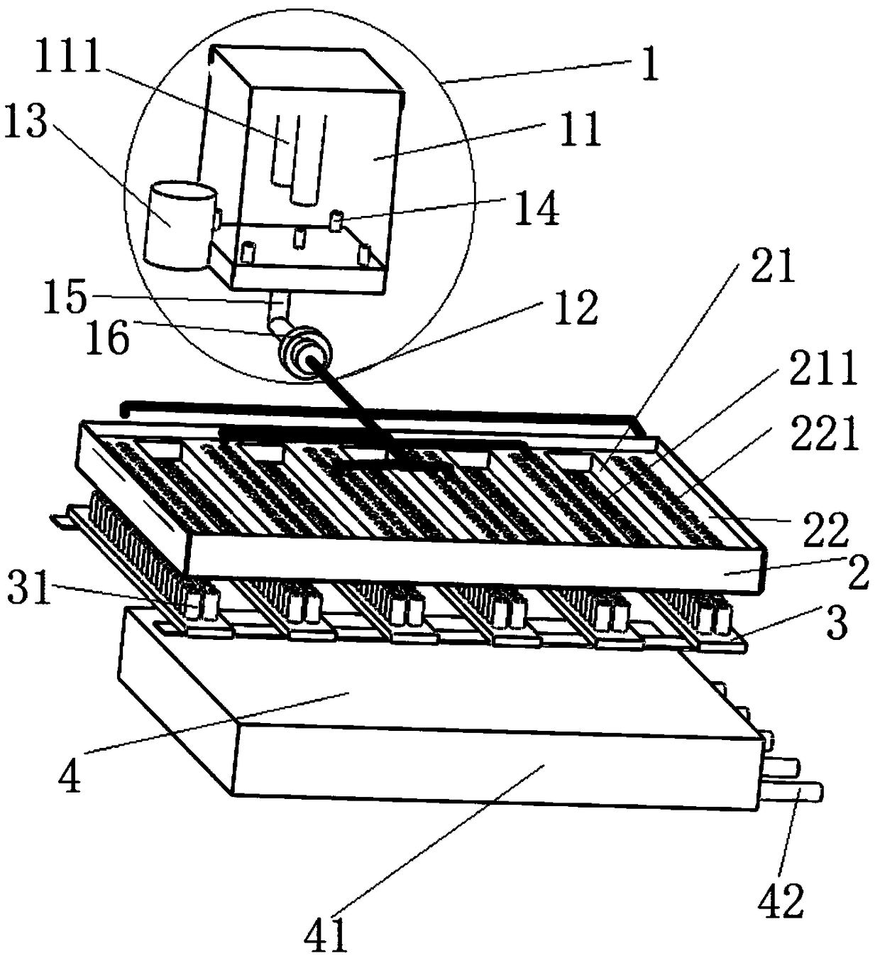 Device for preparing non-woven fabrics with convex stripes on surface