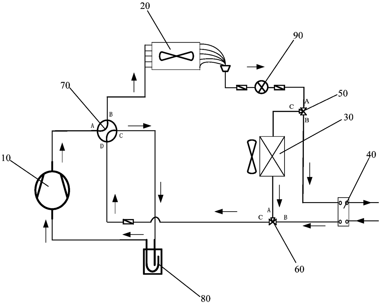 Air conditioning hot water system