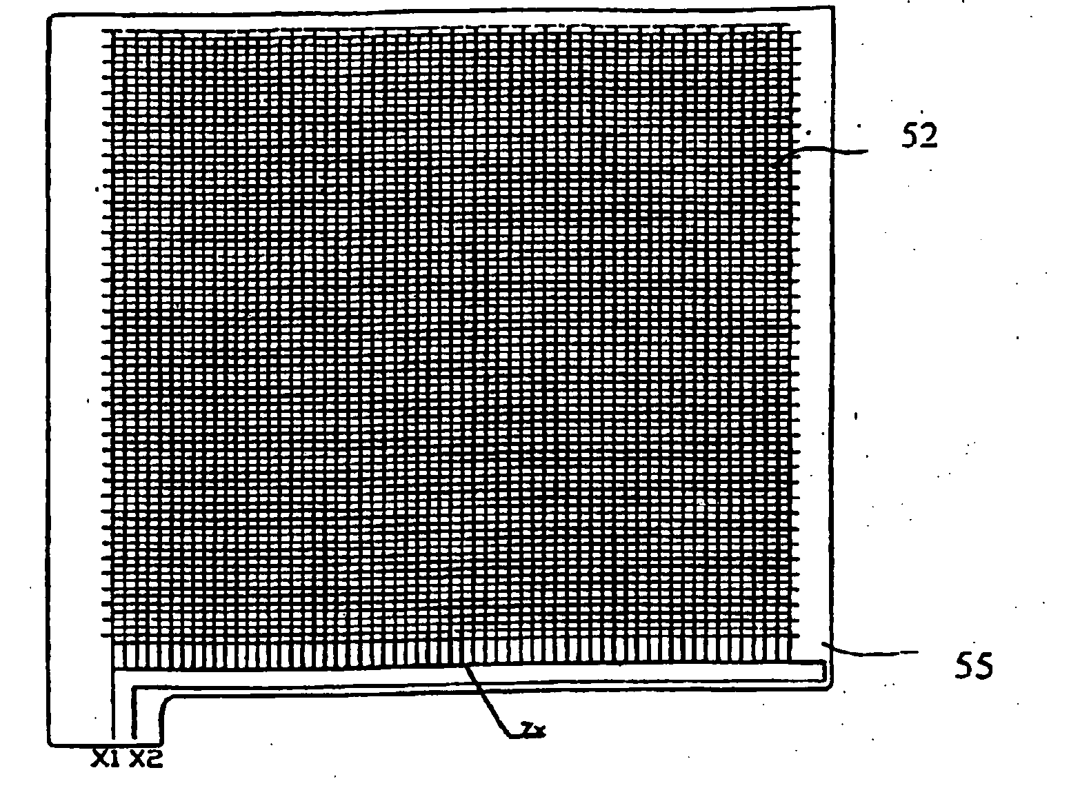 Touch control display screen with a built-in electromagnet induction layer of septum array grids