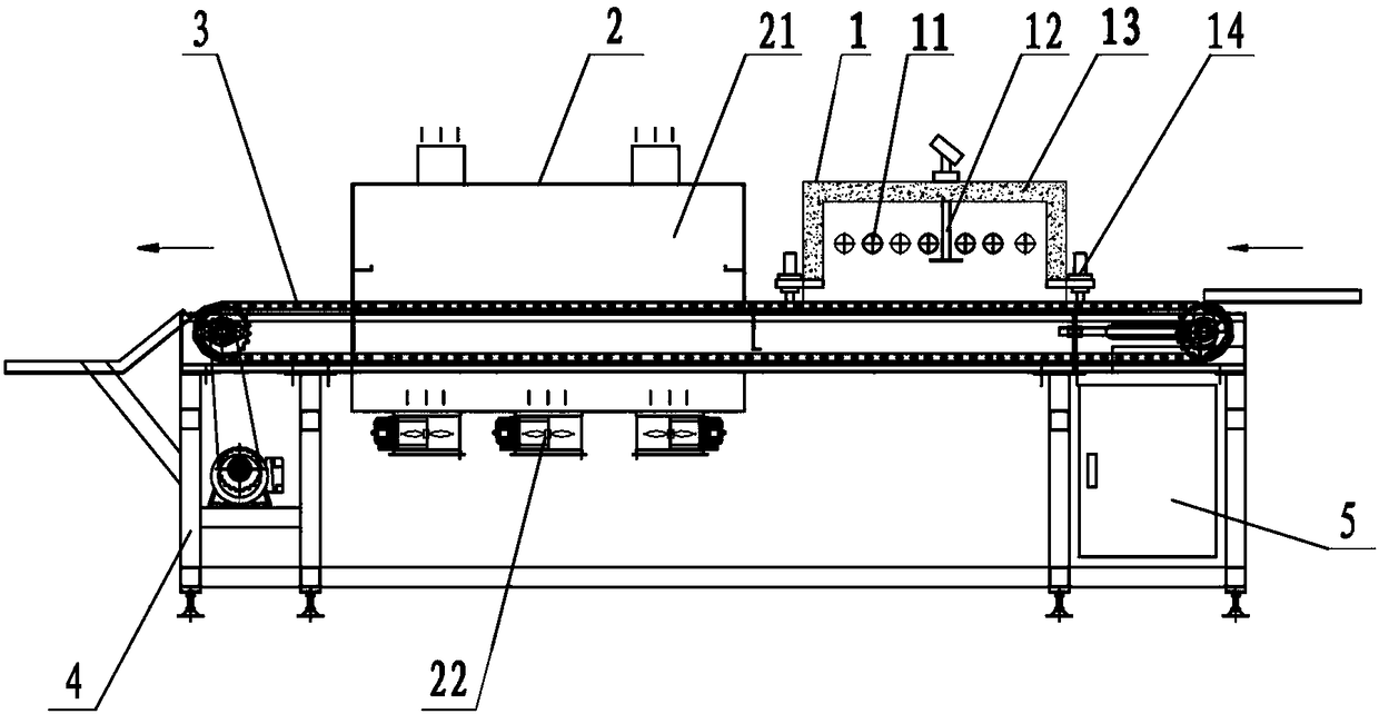 A short-wave far-infrared automobile disc brake pad ablation machine