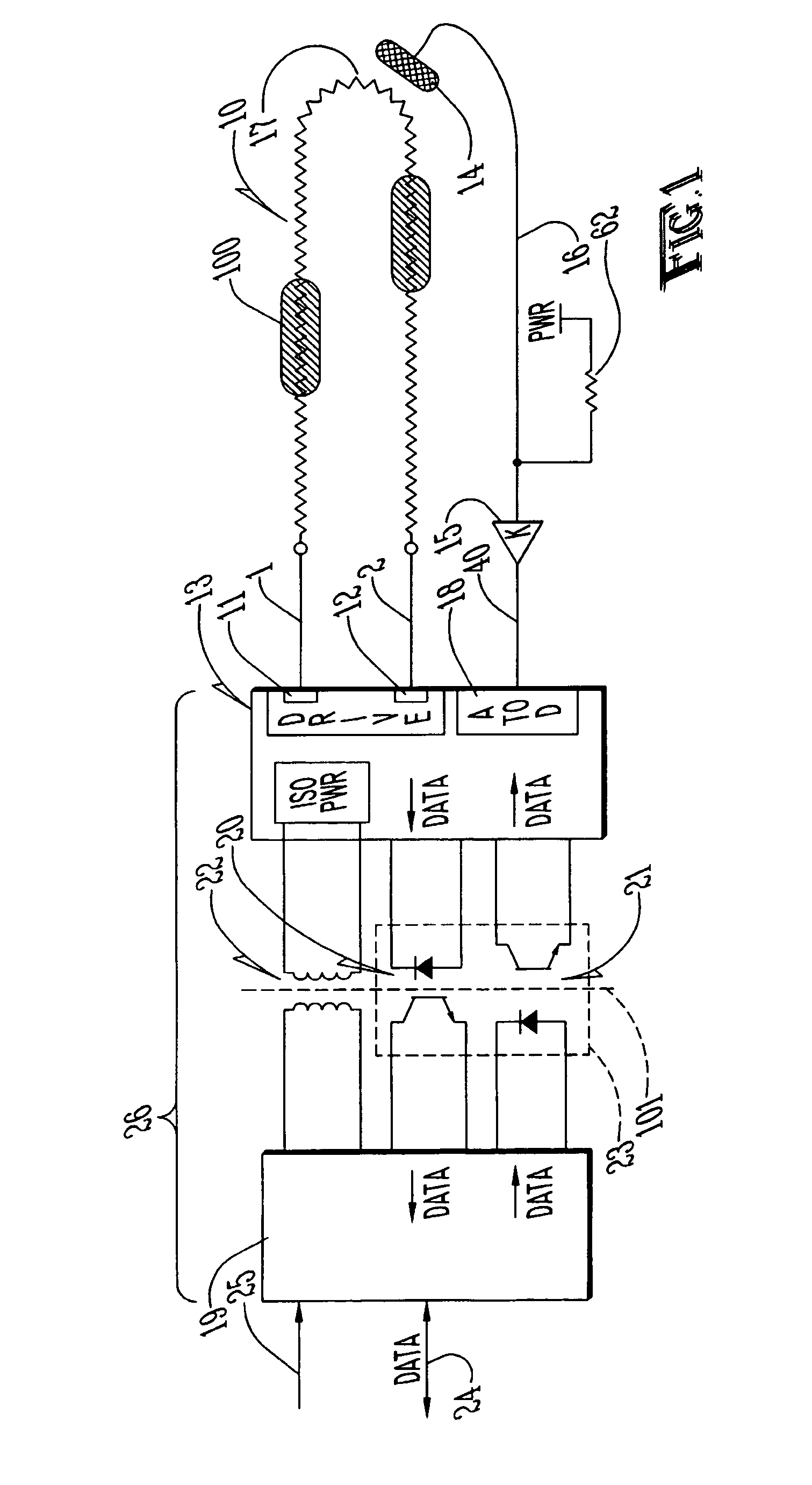 Resistive loop excitation and readout for touch point detection and generation of corresponding control signals