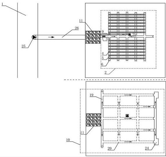 Coupling system of surface water-saving irrigation and low-pressure underground pipe network recharge and supplementary mining in over-exploitation area