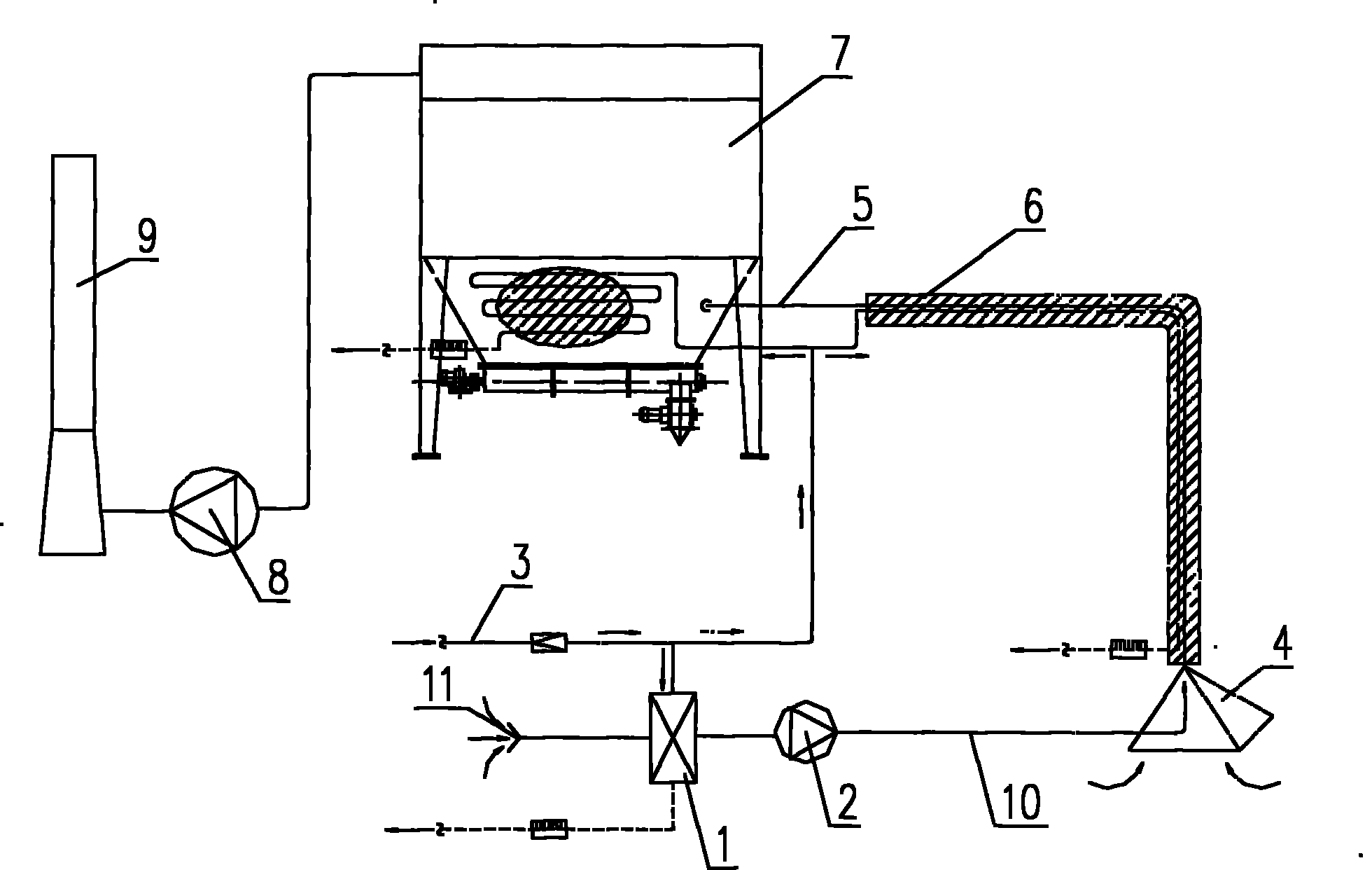 Technique and device for dry dedusting of wet dust-laden gas
