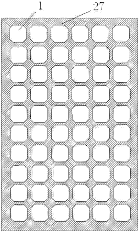Grid-shaped double-layer photovoltaic component package glue film and preparation method thereof