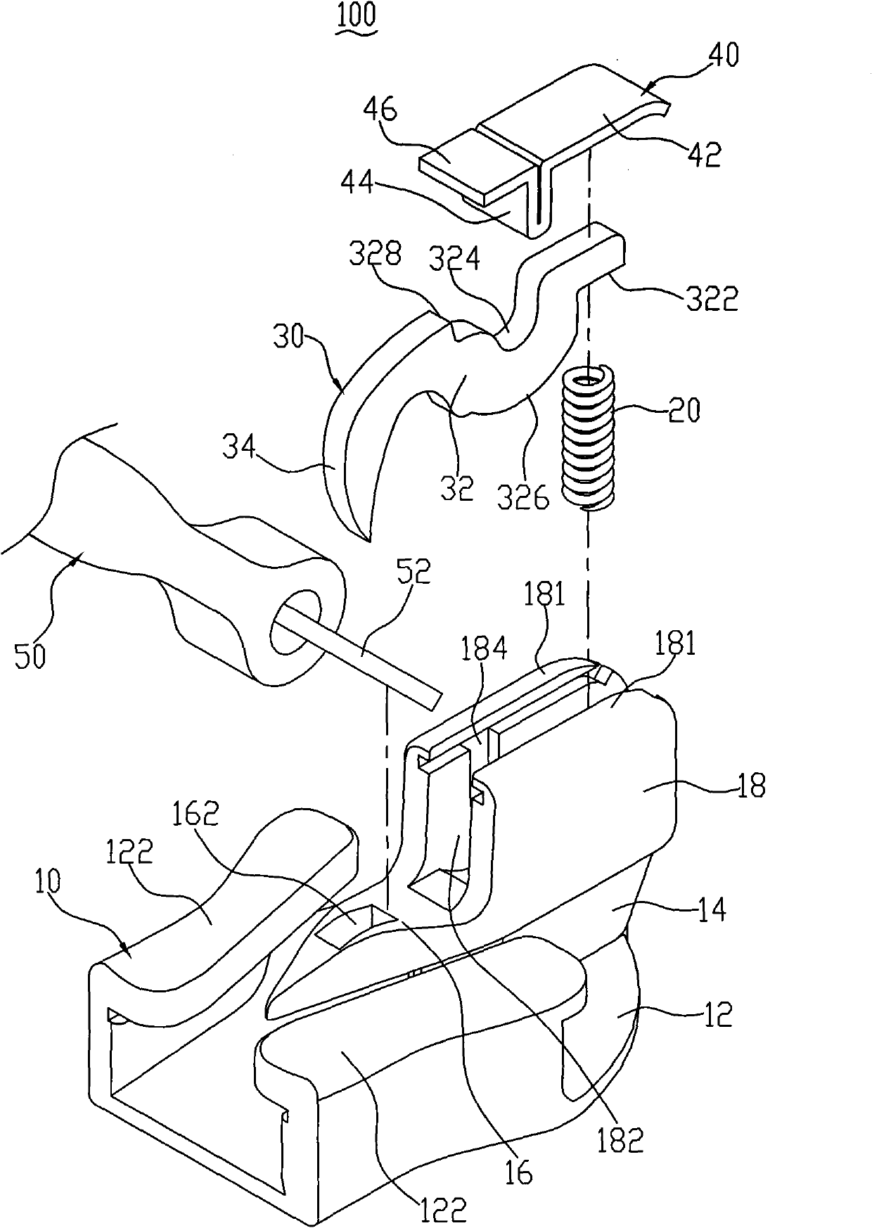 Self-locking type invisible pulling head