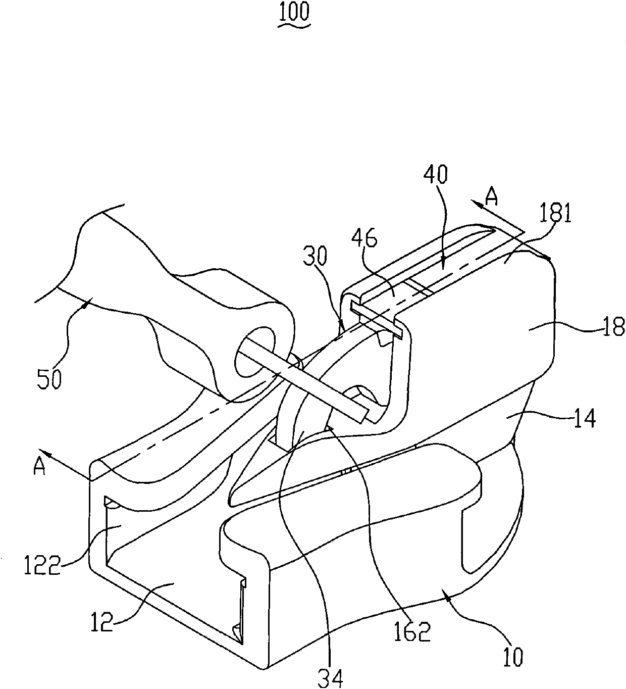 Self-locking type invisible pulling head