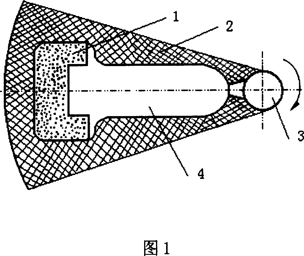 Composite material tup and its casting method