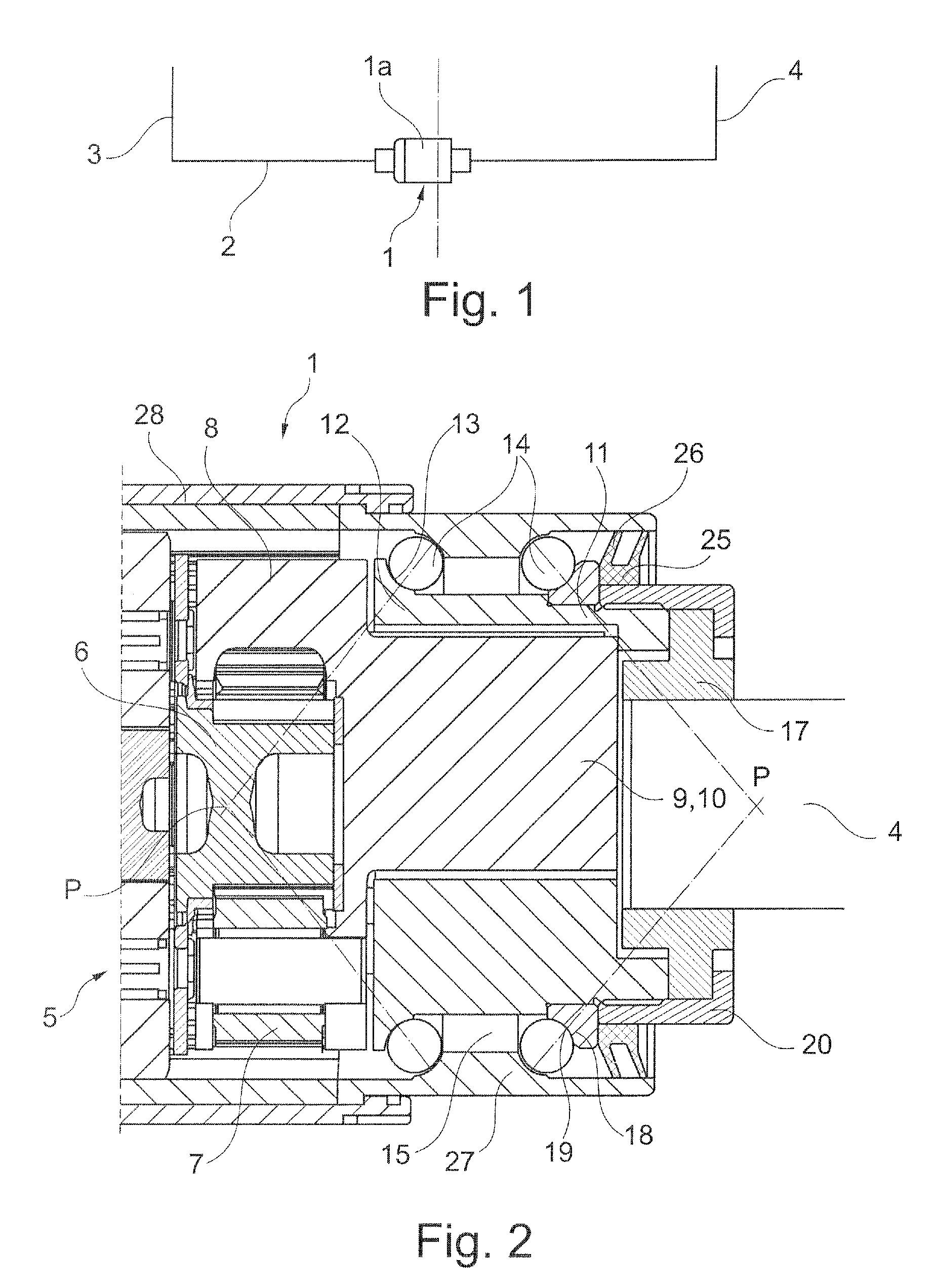 Geared motor for an active roll stabilizer