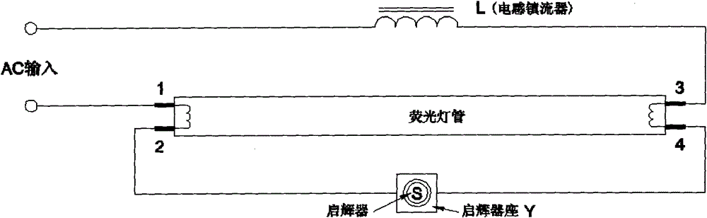 Light-emitting diode (LED) fluorescent lamp and connecting circuit thereof