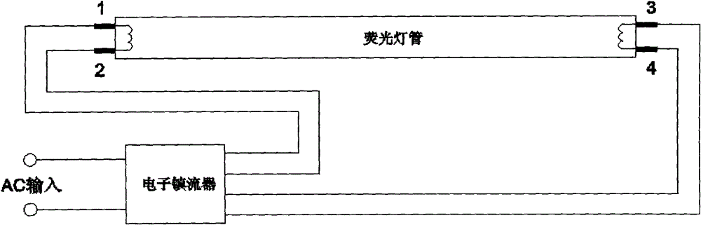 Light-emitting diode (LED) fluorescent lamp and connecting circuit thereof