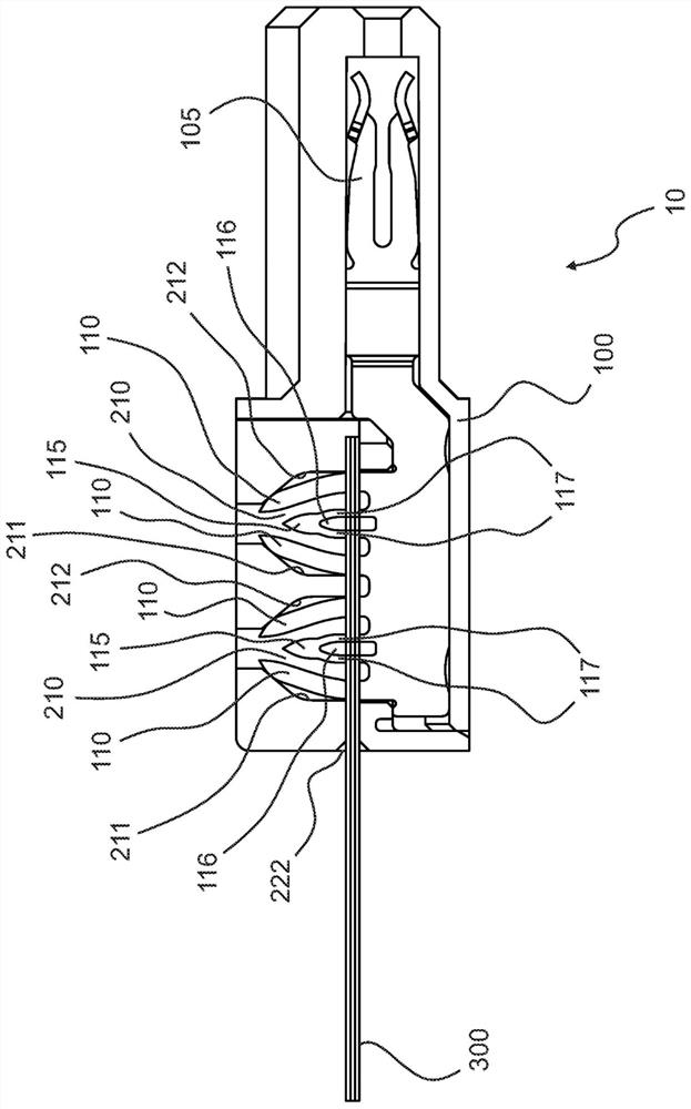 Plug connector for flexible conductor films