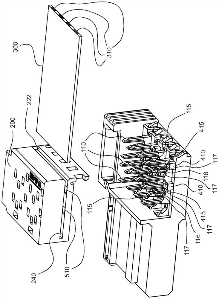 Plug connector for flexible conductor films