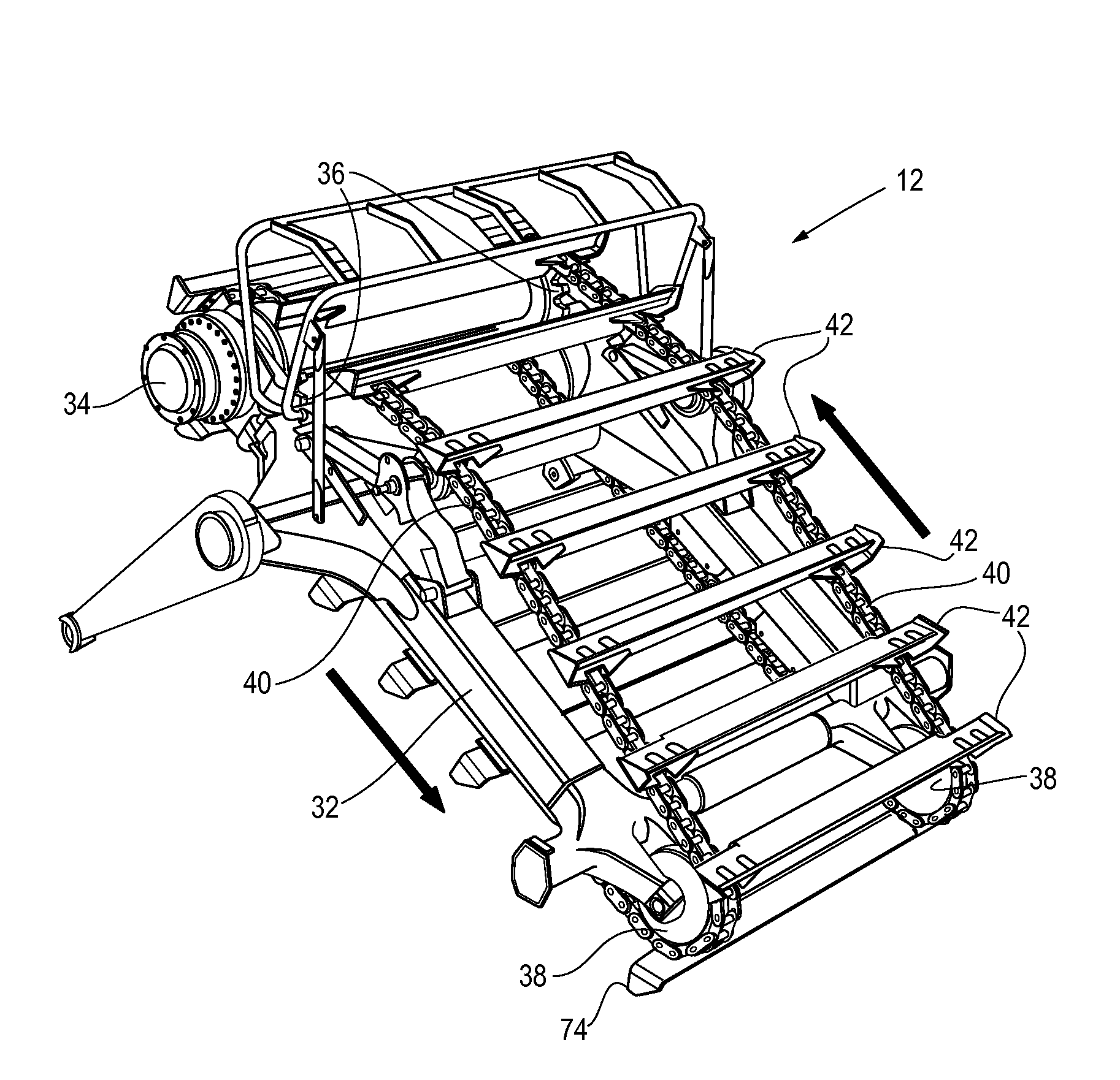 Bimaterial flight assembly for an elevator system for a wheel tractor scraper