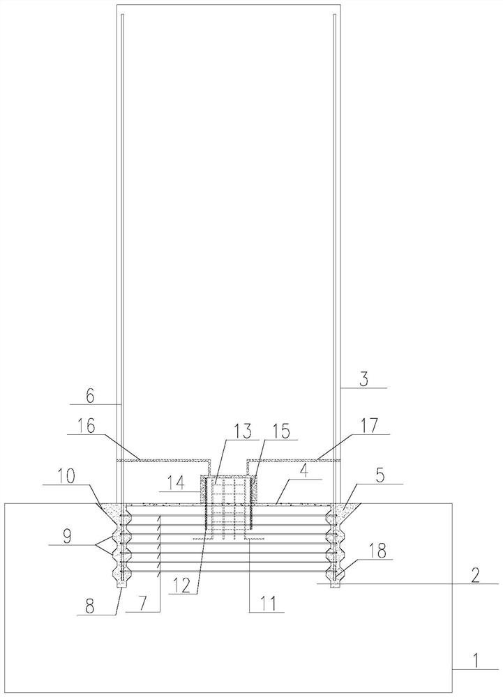 Quick connecting structure between prefabricated pier column and base and construction method