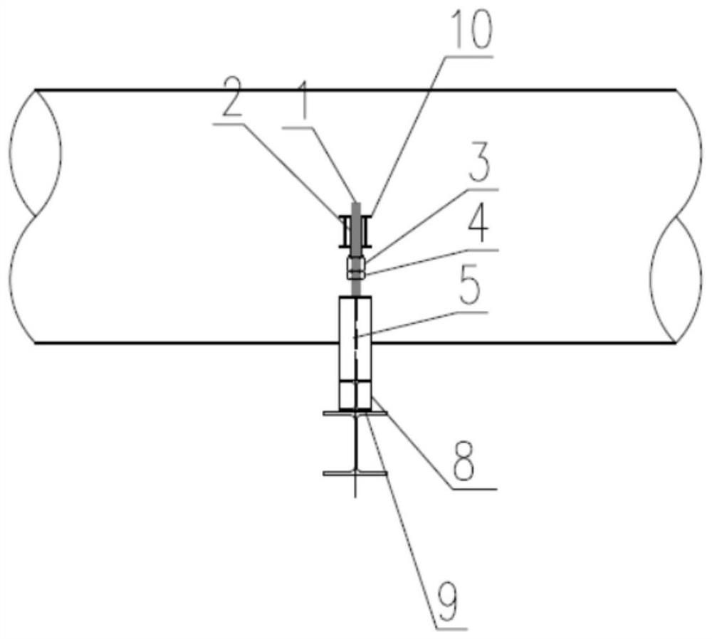 Height-adjustable sliding support for pipeline intersection connection